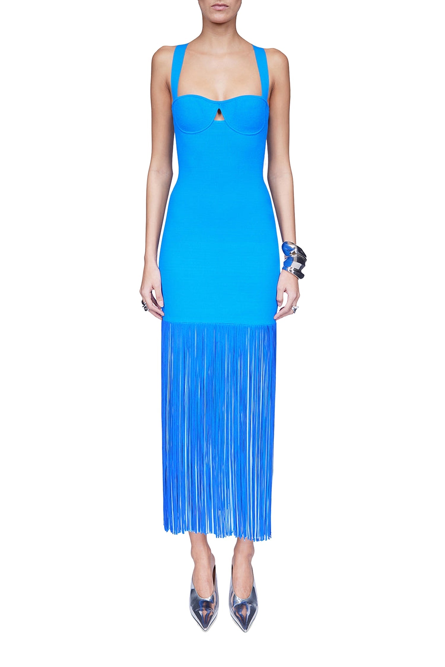 Robe Mia à franges - Ocean & Sky Blue