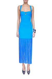 Robe Mia à franges - Ocean & Sky Blue
