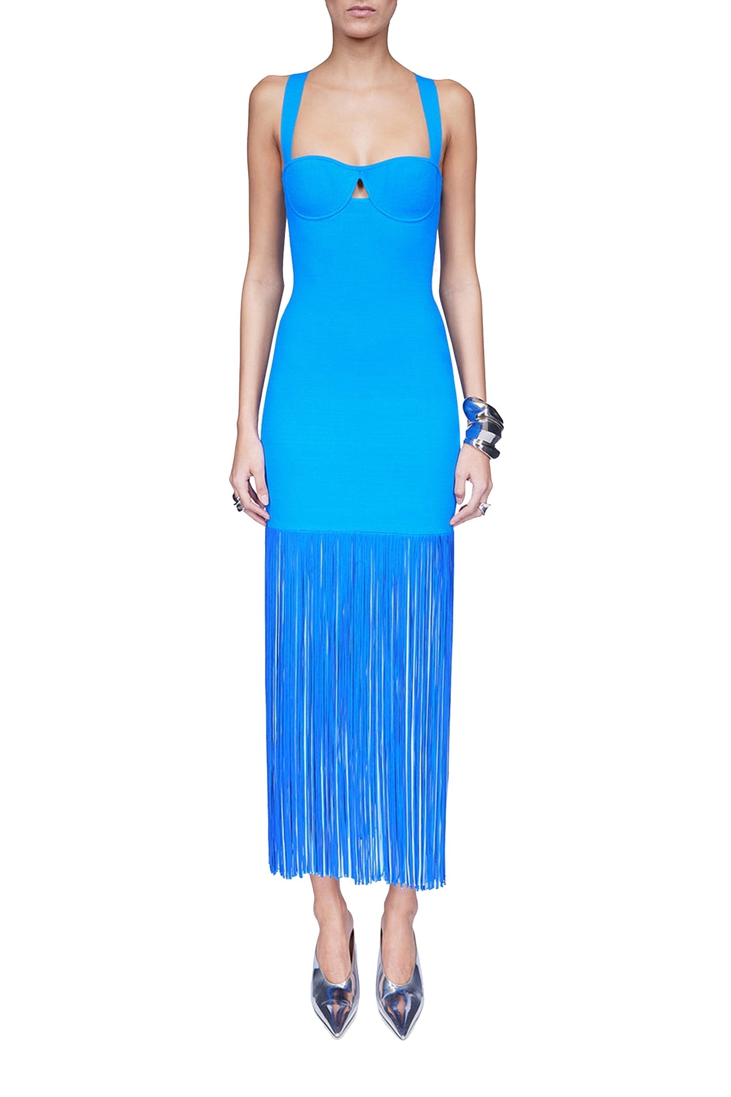 Robe Mia à franges - Ocean & Sky Blue