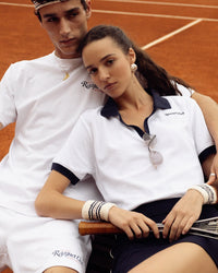 94 Racquet Club Gym Short - White & Navy & Red