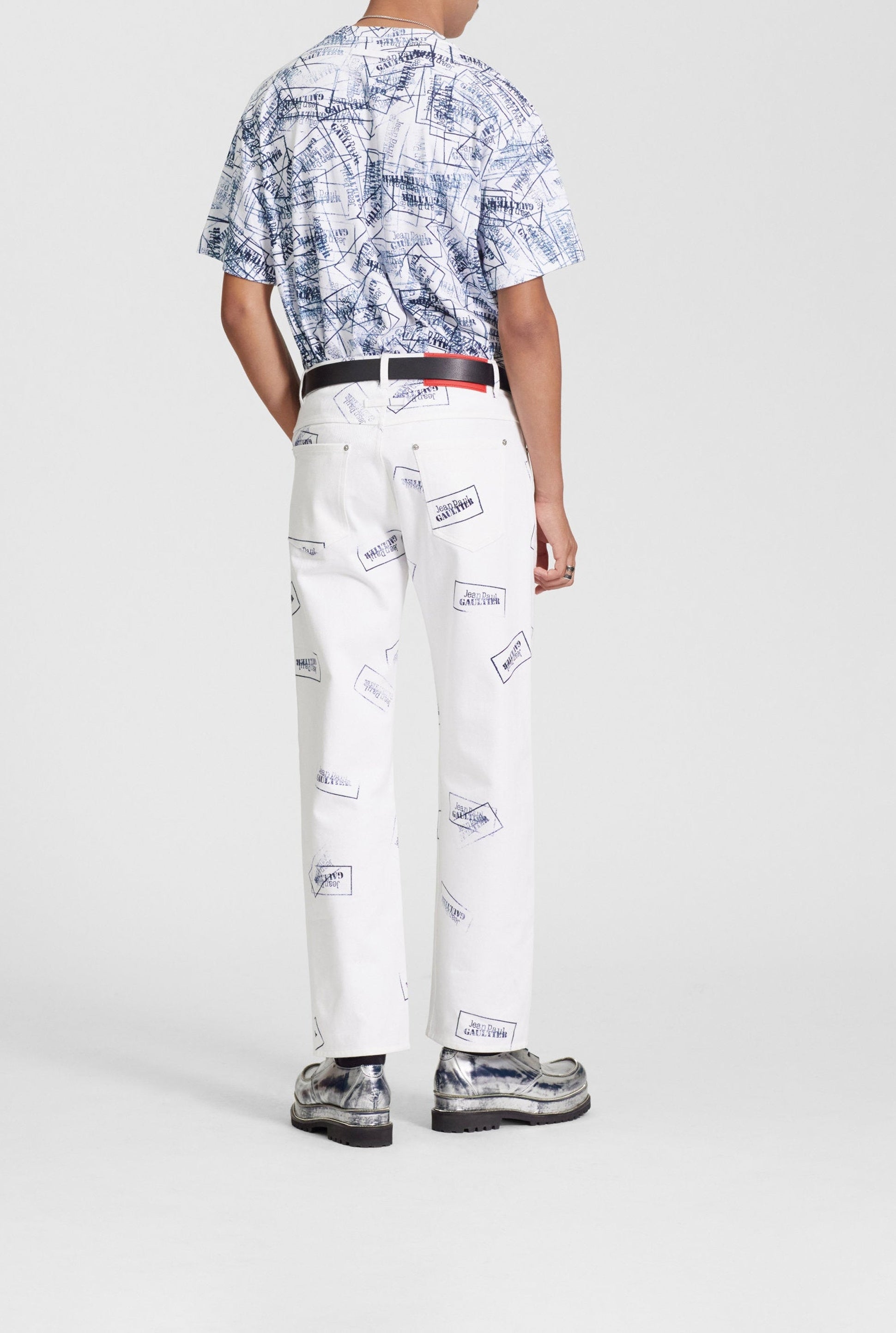 Pantalon unisexe Les Punks en denim - White & Navy