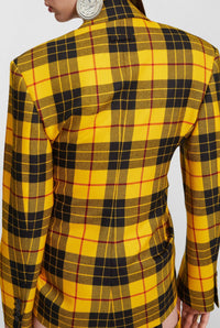 Blazer Les Punks à motif tartan en laine - Yellow & Black