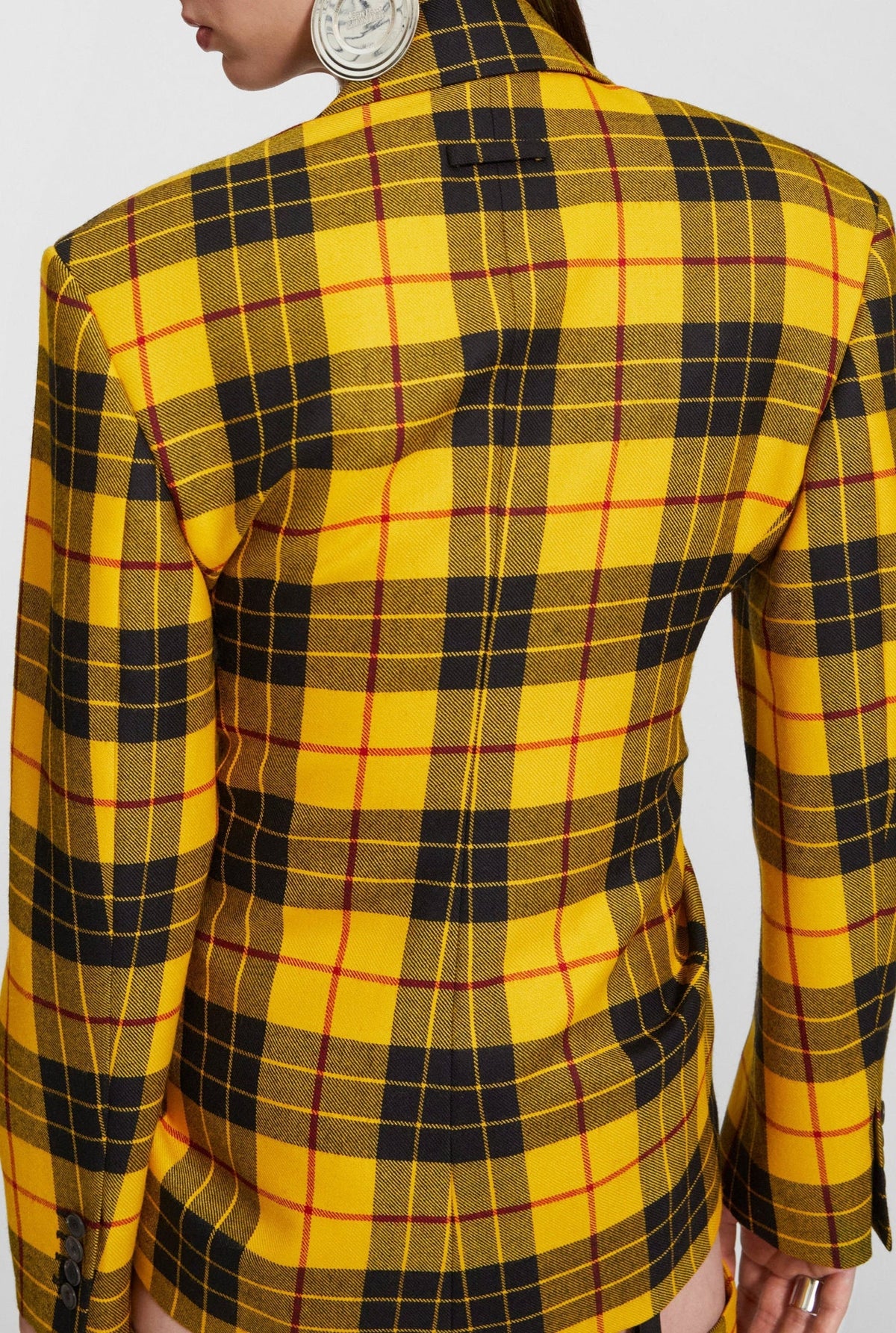 Blazer Les Punks à motif tartan en laine - Yellow & Black