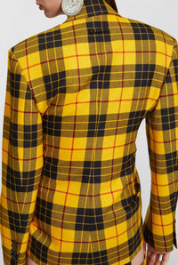 Blazer Les Punks à motif tartan en laine - Yellow & Black