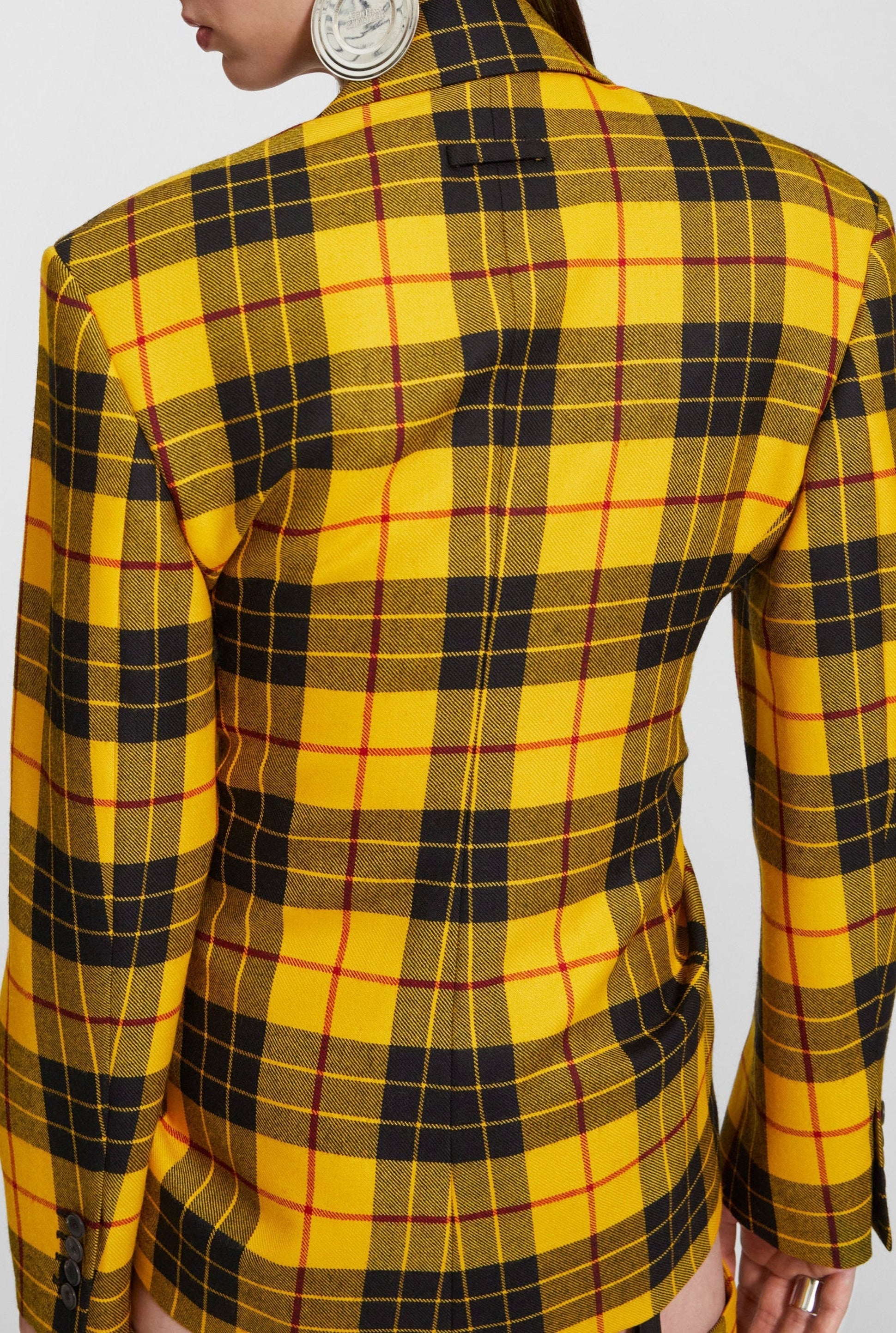 Blazer Les Punks à motif tartan en laine - Yellow & Black