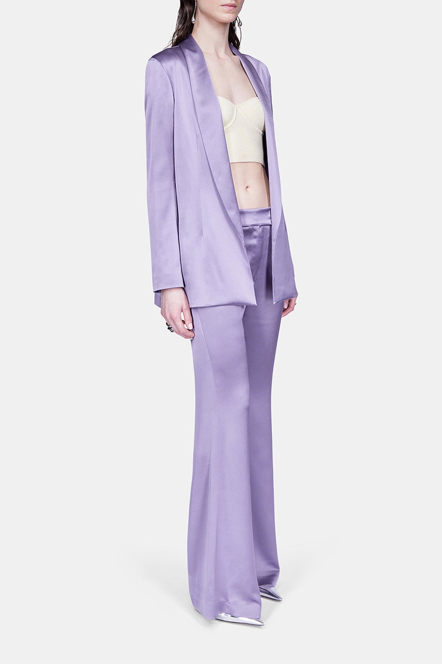 Blazer Julianne en satin - Purple Steel