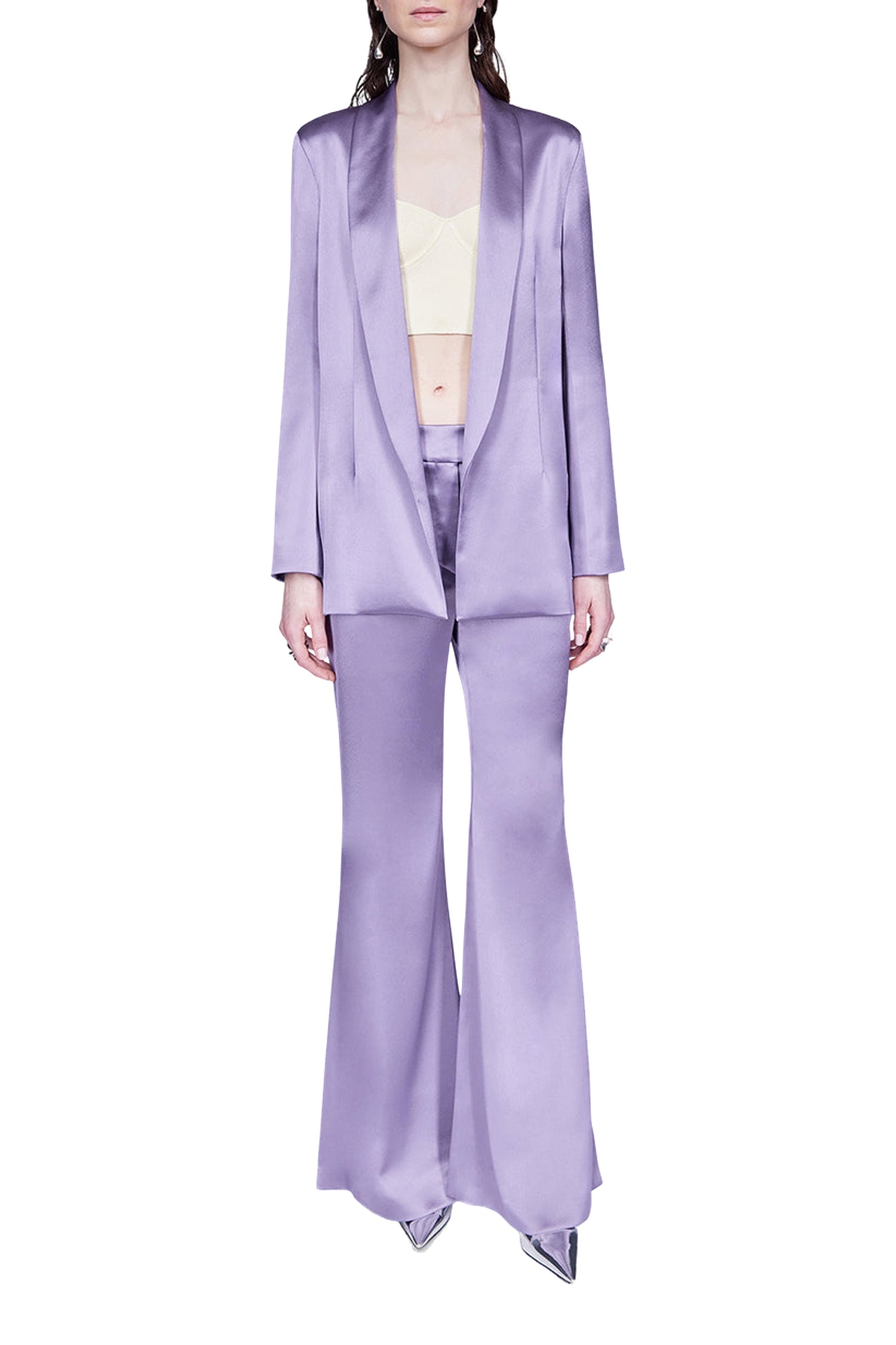 Blazer Julianne en satin - Purple Steel