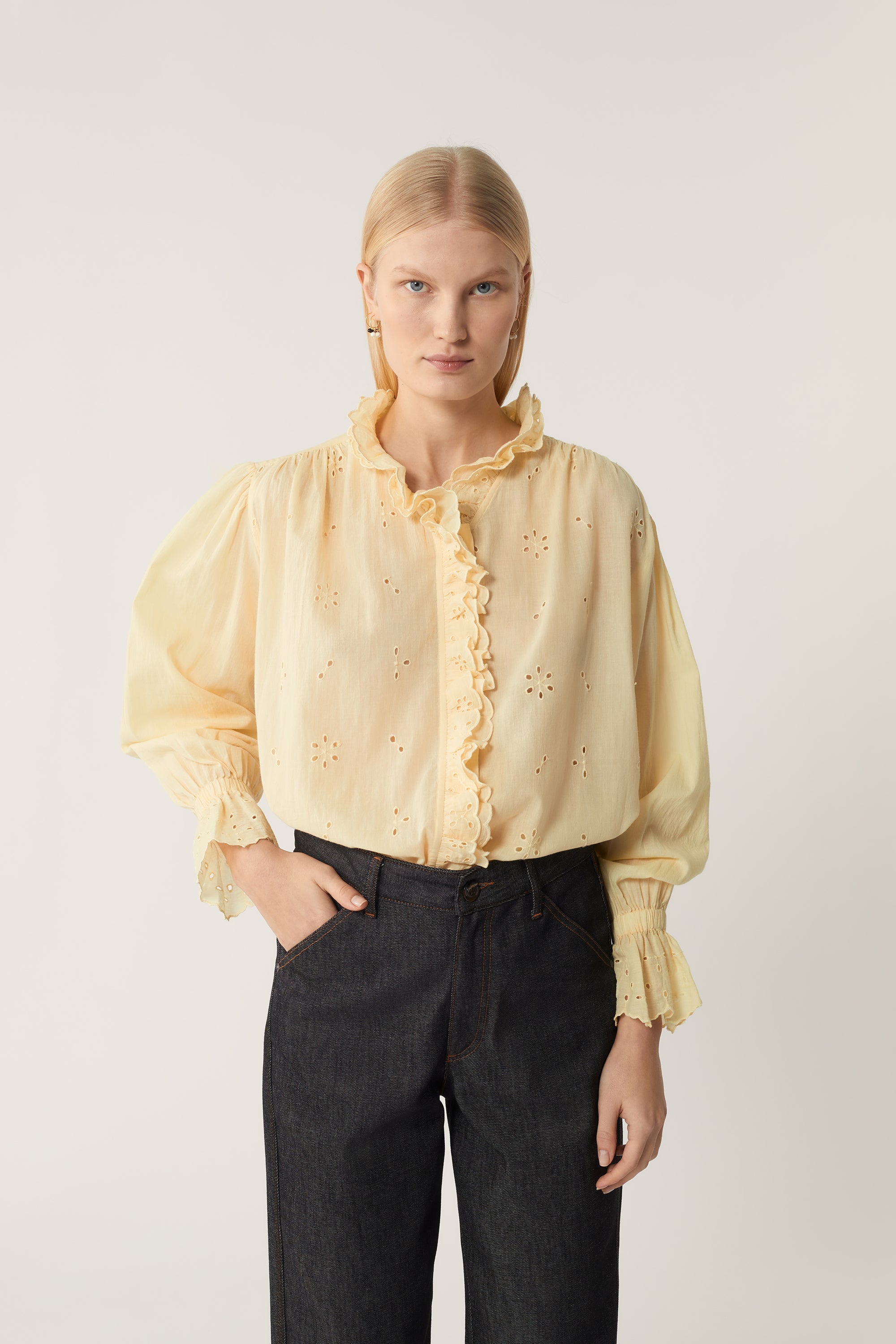 JAUNE PALE _ Chemise Daisya en coton - Jaune pale