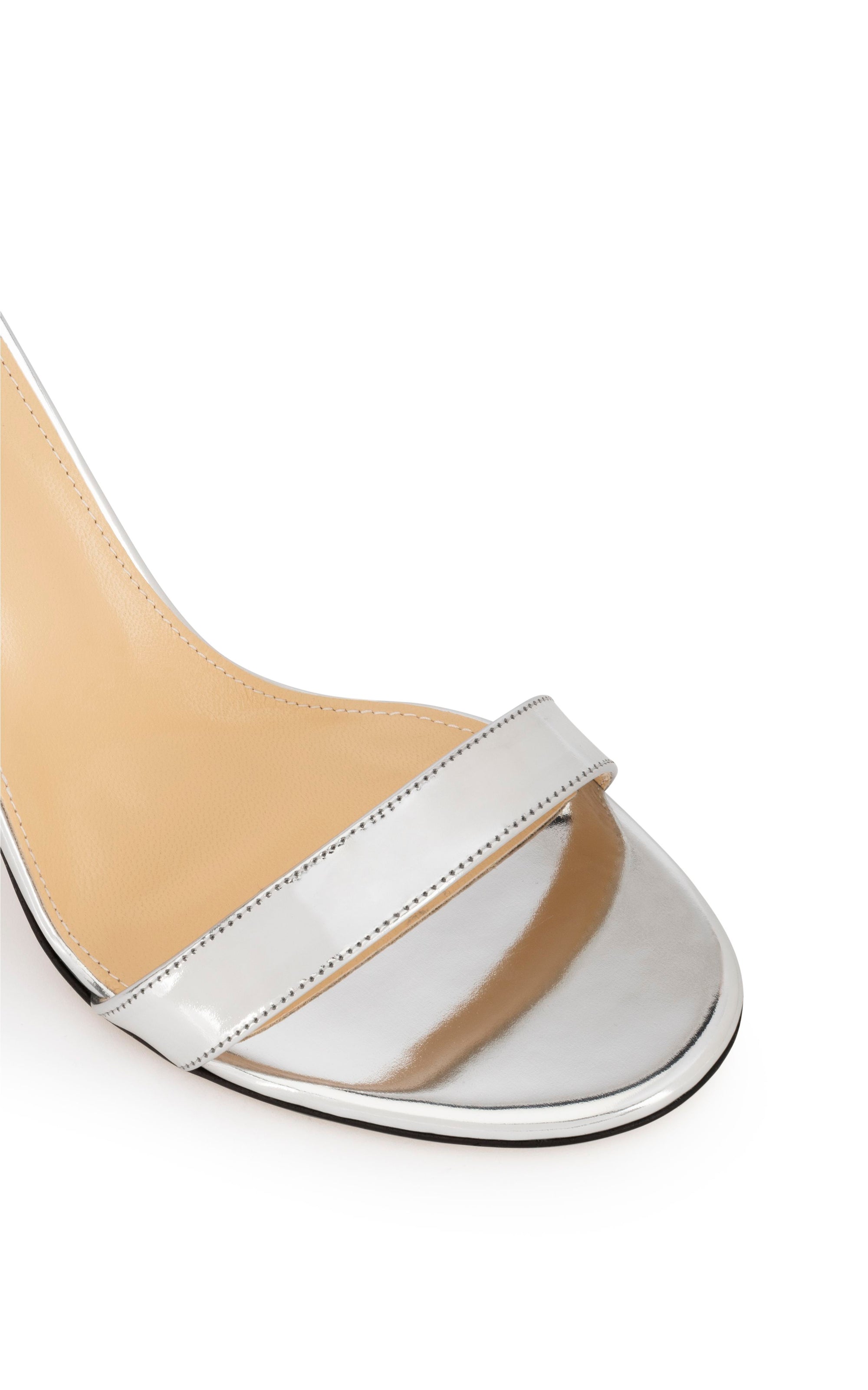 Special Heart 110 heeled sandals in mirrored leather - Silver