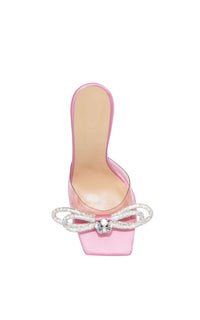 Double Bow 95 rhinestone mules - Pink