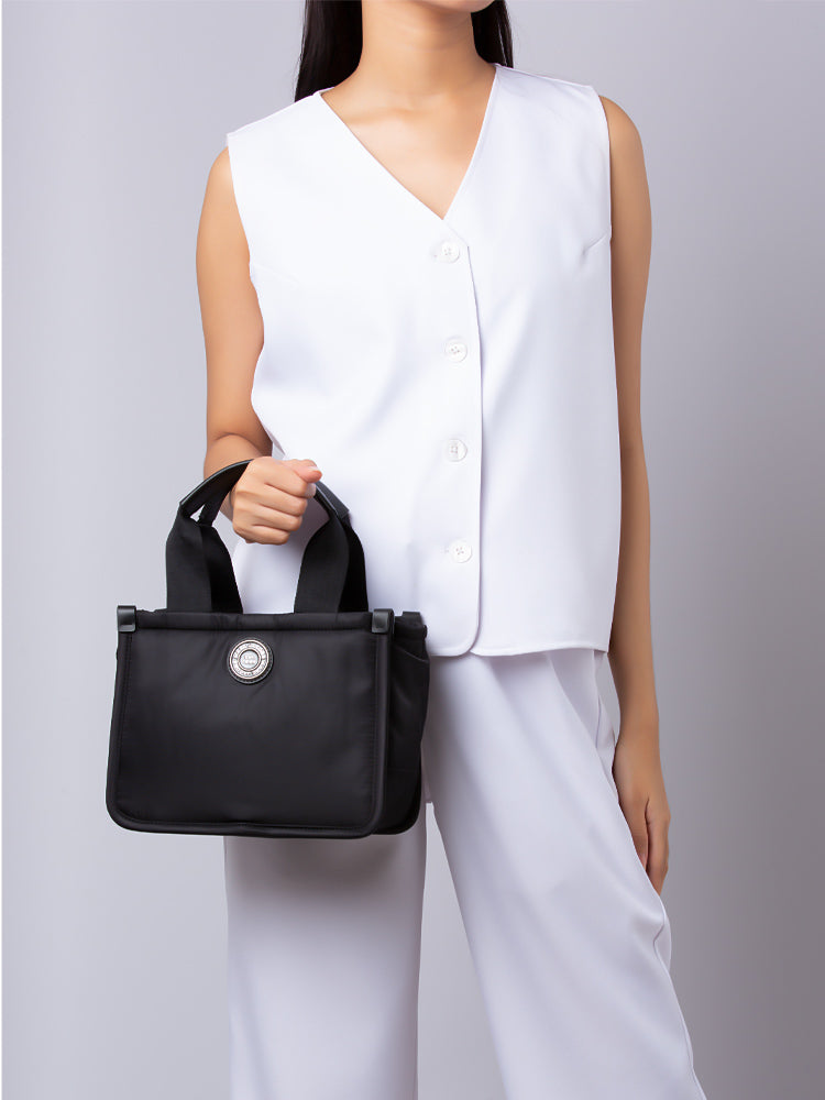 PETIT   Petit sac Signet rembourré à écusson - Neon Fuchsia