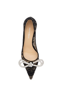 Escarpins Double Bow 65 à strass - Black