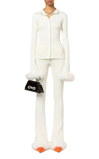 Pantalon à plumes - Ivory