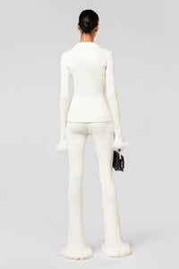 Pantalon à plumes - Ivory