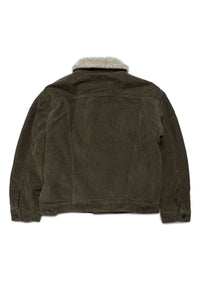 Veste avec col fourré en velours - Olive Night