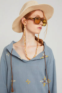 ZNOSTOCK_BLUE SHIRT KNOT - Blue