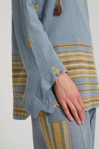ZNOSTOCK_BLUE SHIRT KNOT - Blue