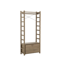 Étagère à chaussures Aber avec tringle en bois - Brown