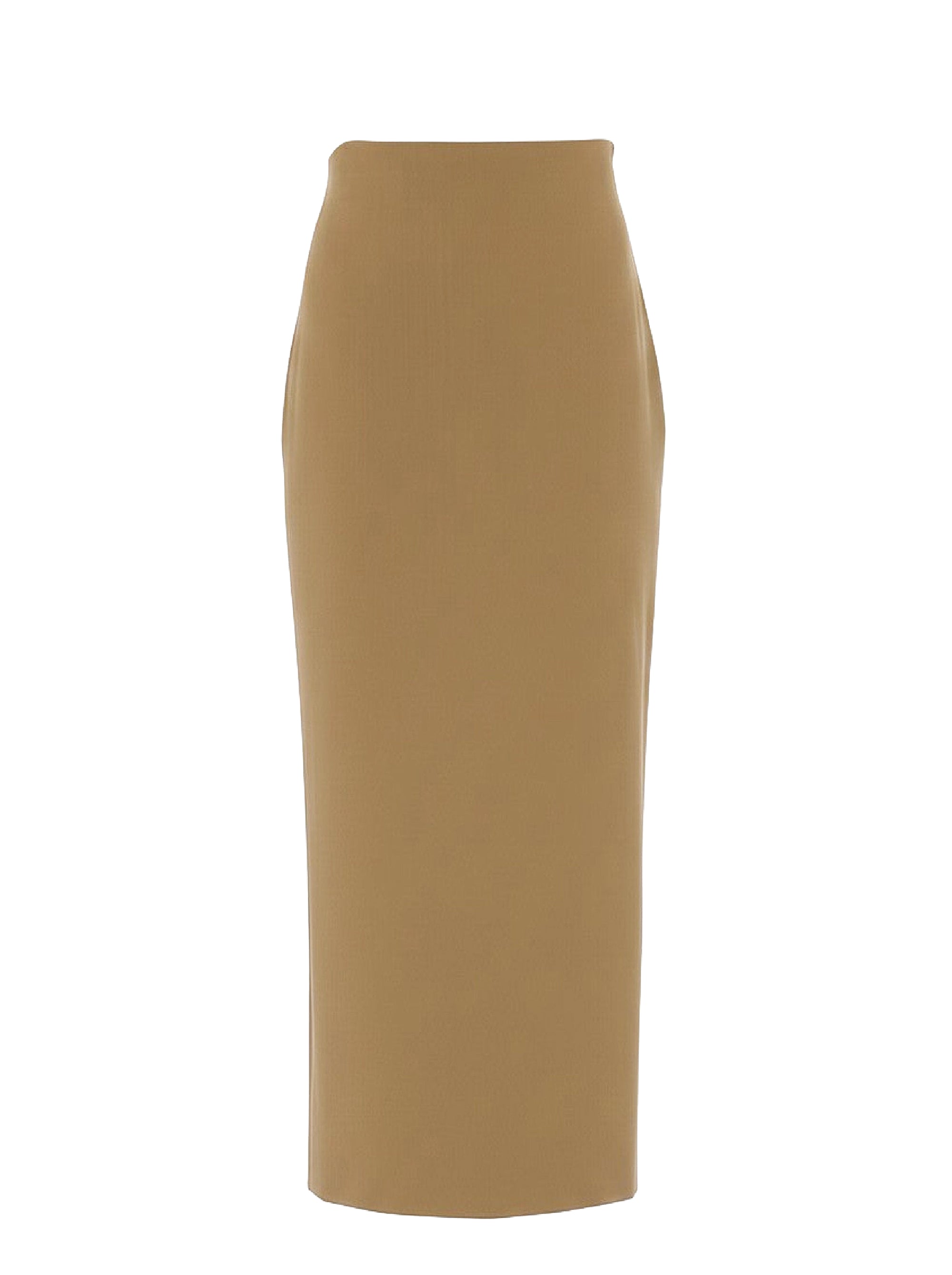 Jupe midi crayon taille haute en laine - Green