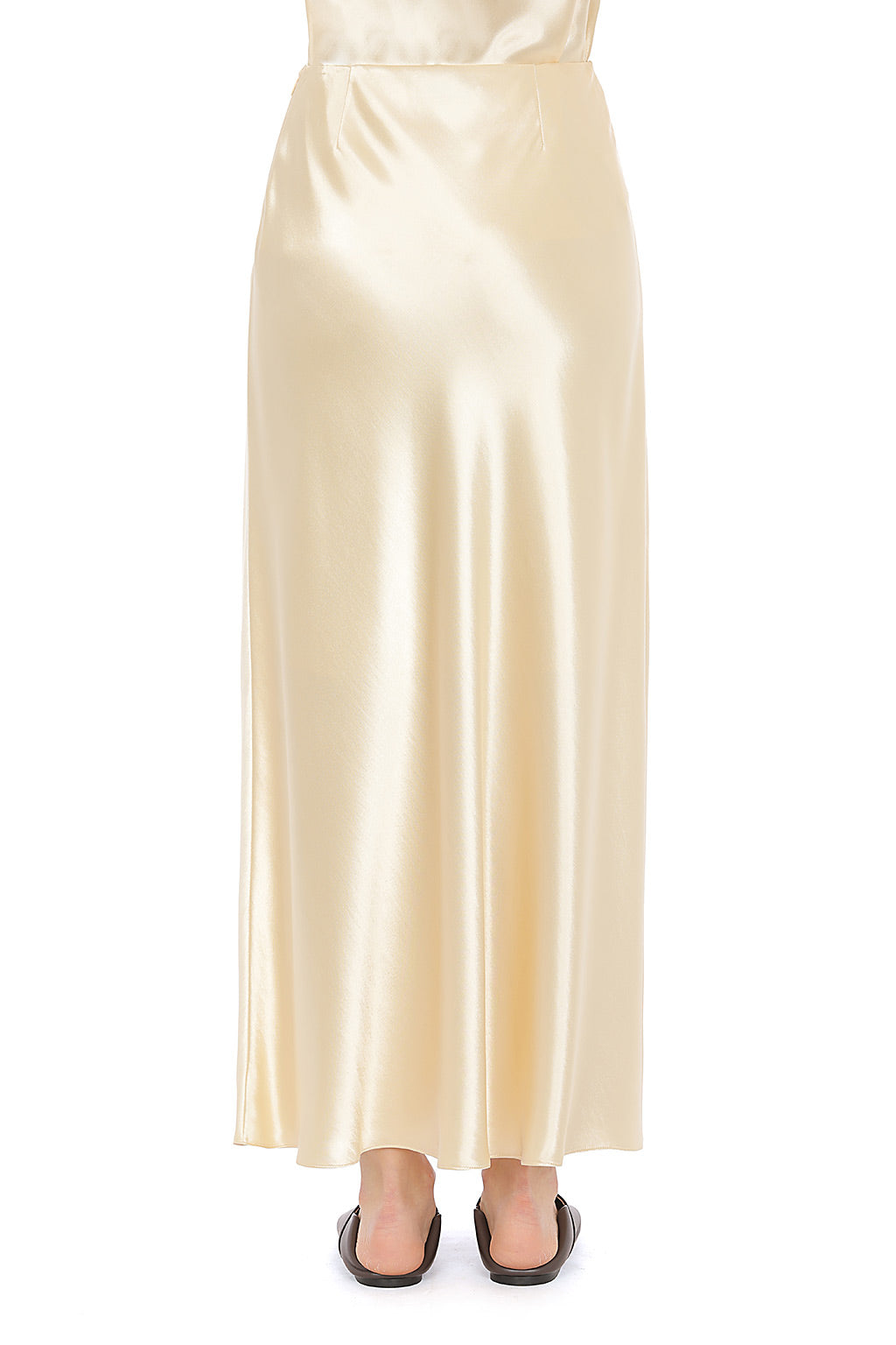 Jupe longue en satin brillant - Ivory
