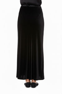 Jupe longue en satin coupe biais - Black