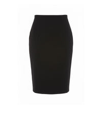 Jupe midi taille haute en laine - Black