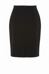 Jupe midi taille haute en laine - Black
