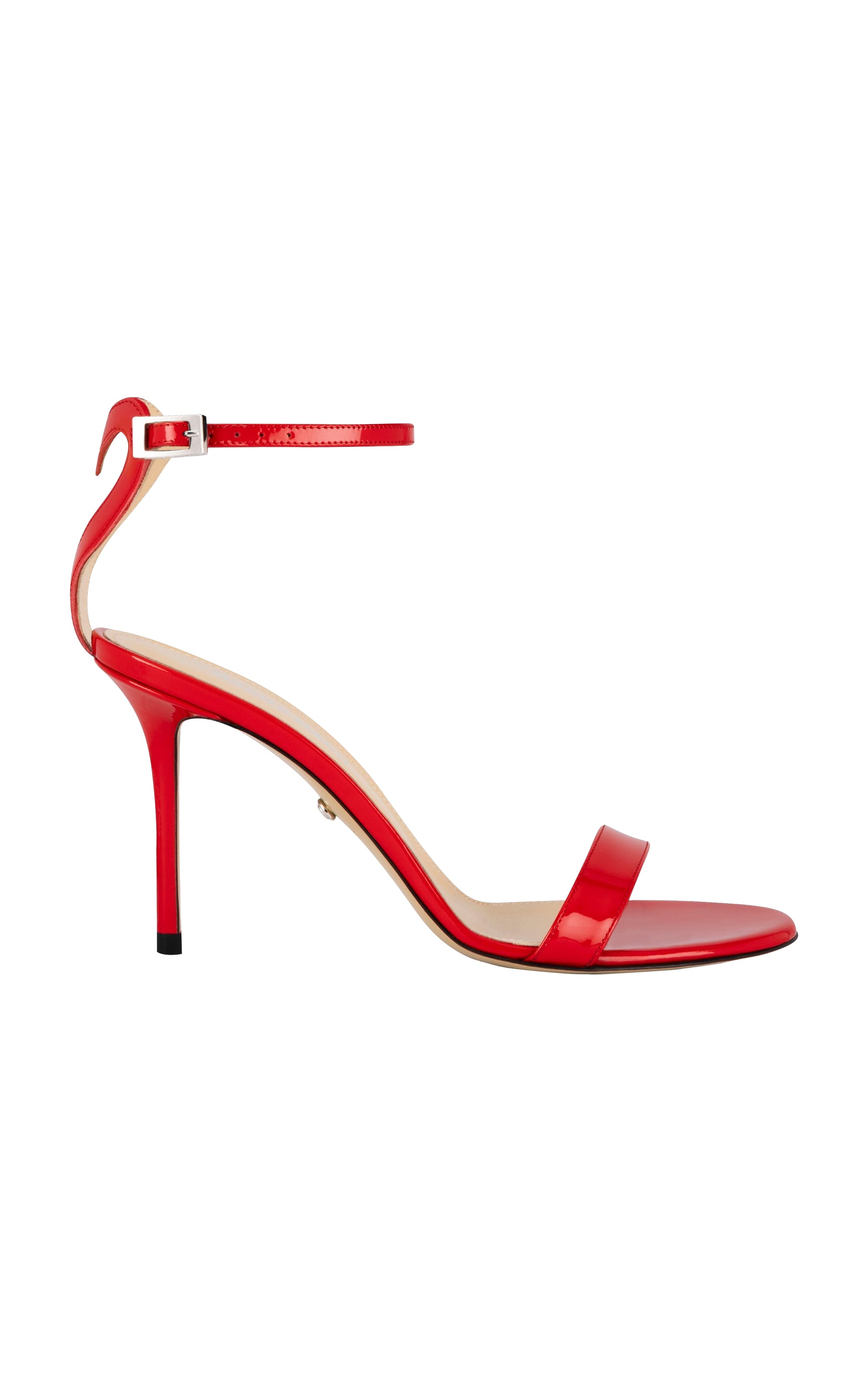 Sandales Special Heart 85 en cuir verni & strass - Red