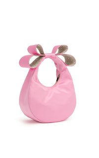 Small silk & rhinestone clutch bag - Pink