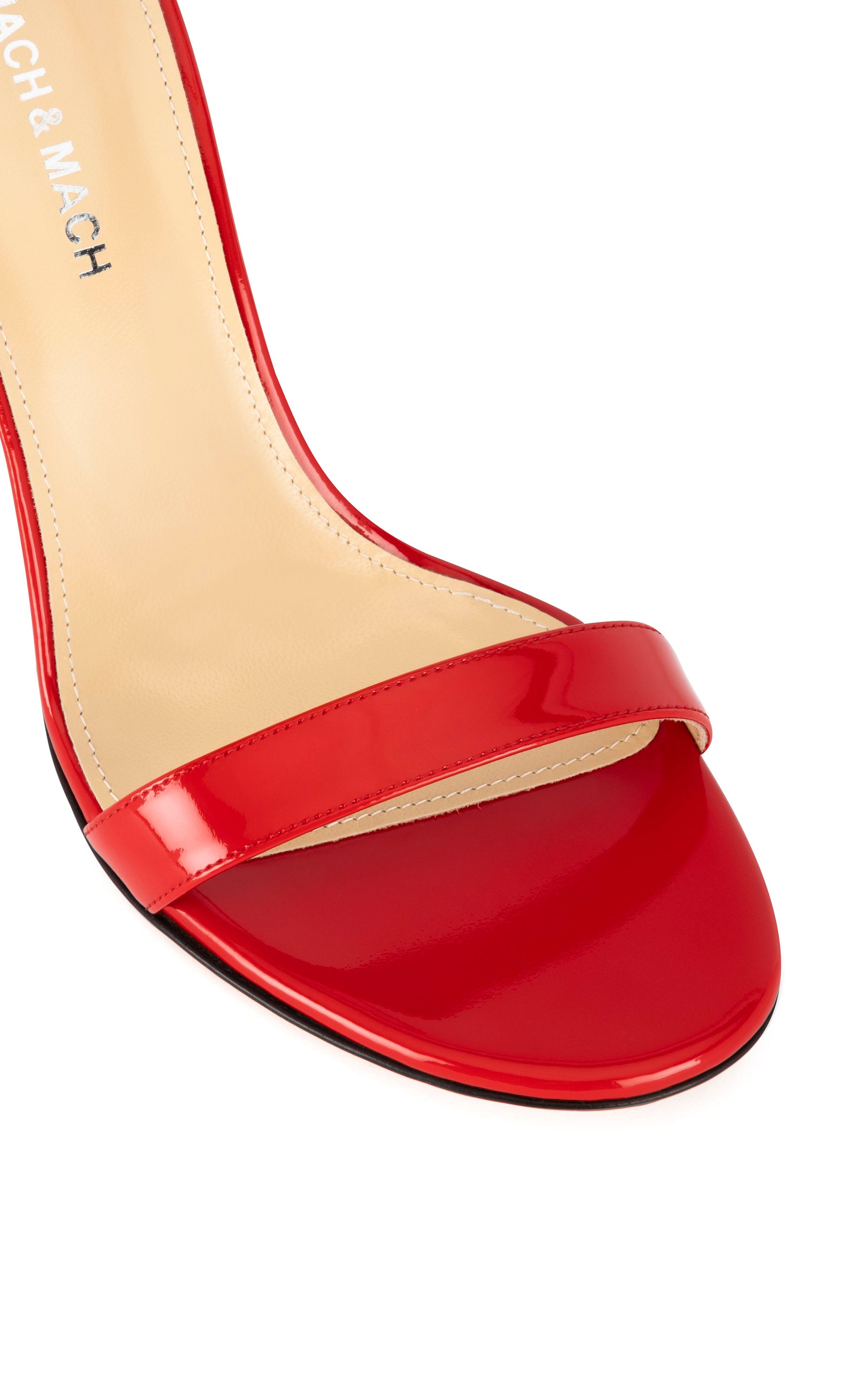 Sandales Special Heart 85 en cuir verni & strass - Red