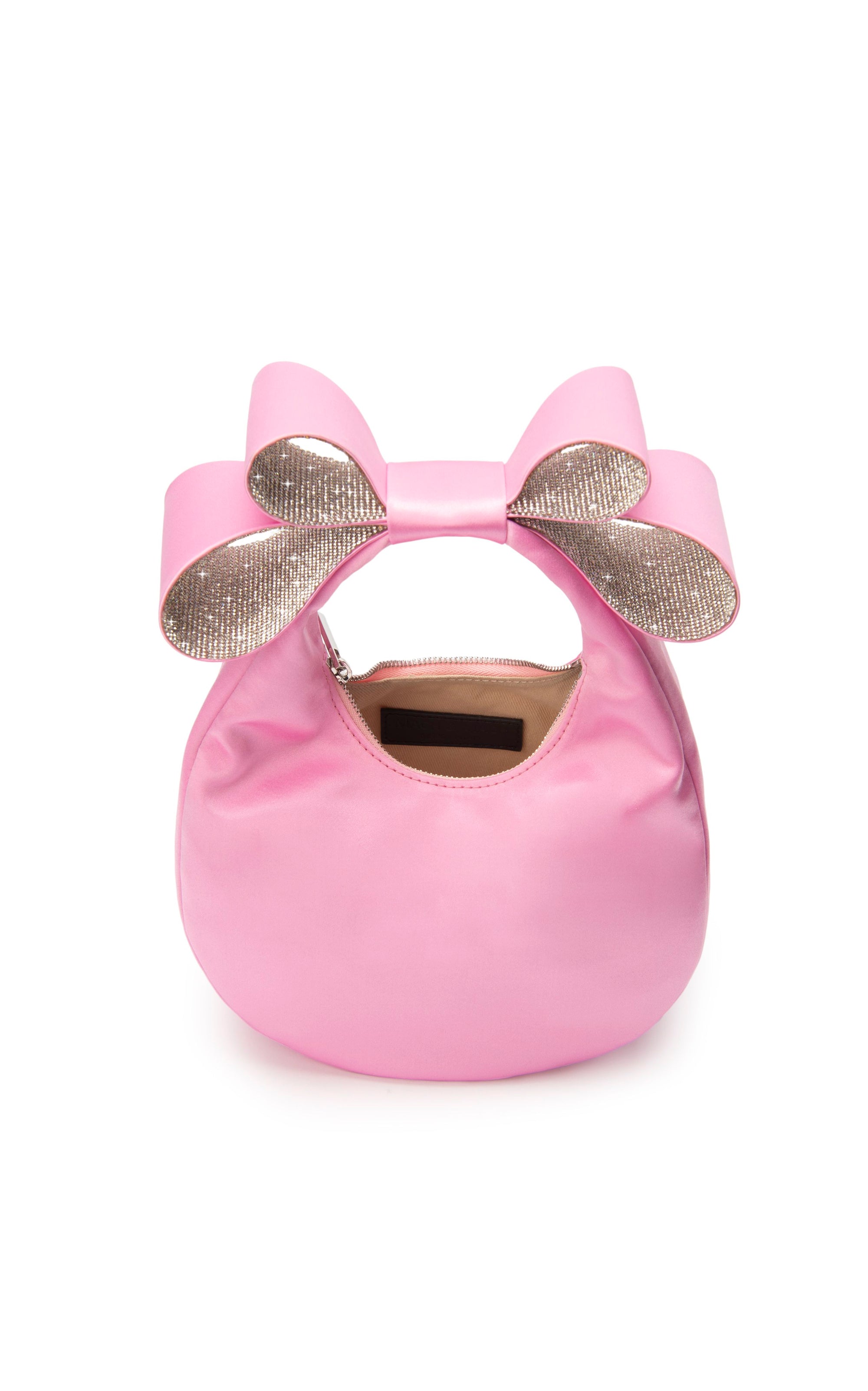 Small silk & rhinestone clutch bag - Pink