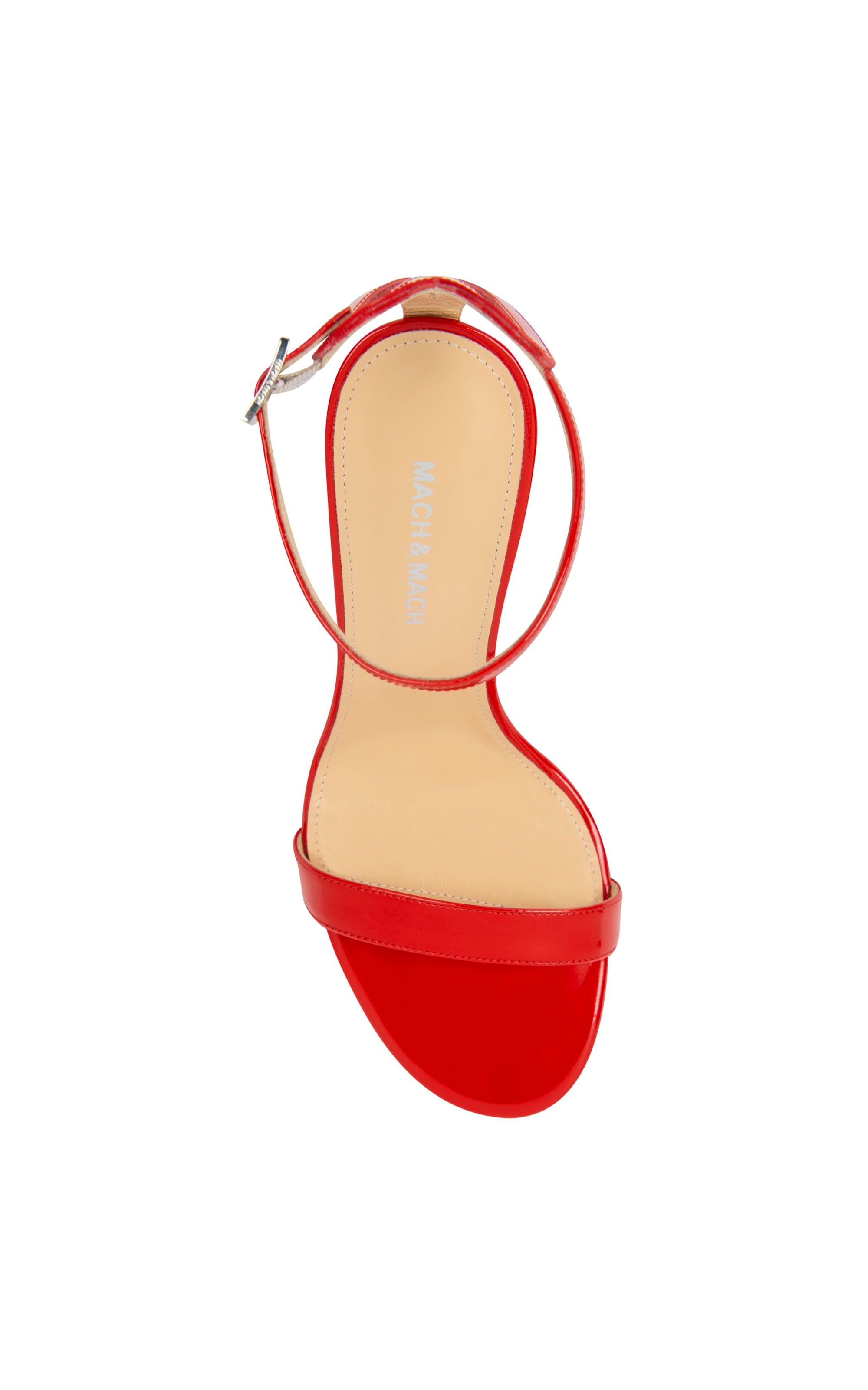 Sandales Special Heart 85 en cuir verni & strass - Red