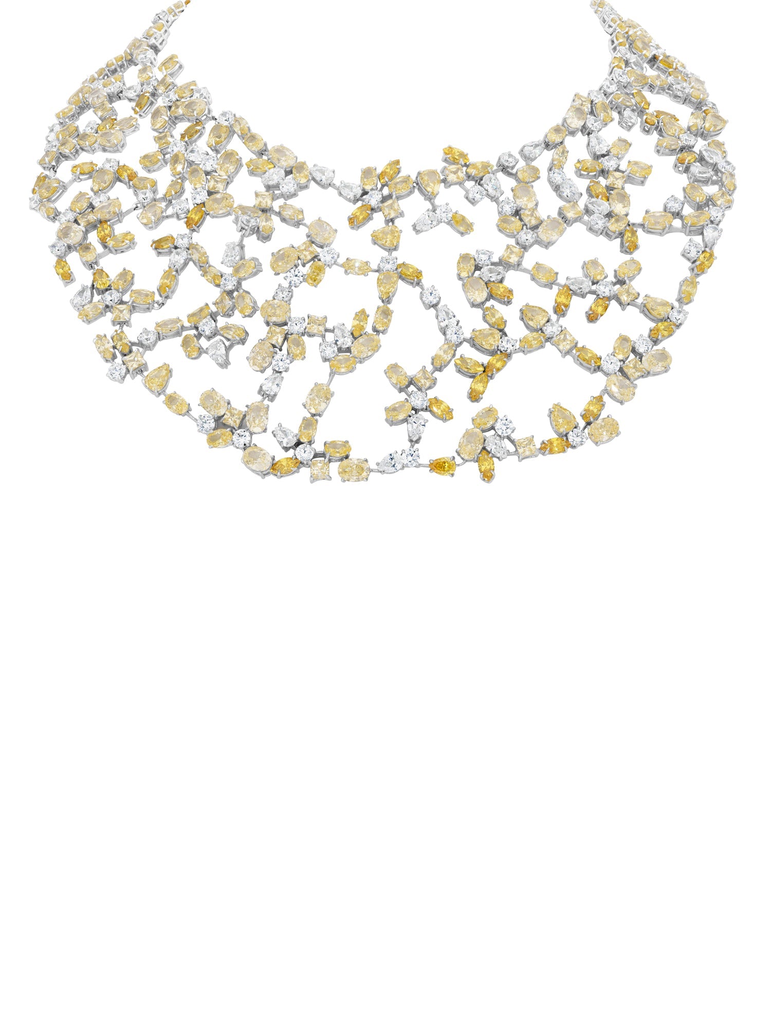 2qty DJV / QTY DISPO : 2-QTY VENDUES : 0-ST : 0% PRIX DJV : 1890€ // Argent Rhodié Collier en argent rhodié serti de Burmalite jonquille taille poire /// RECO : 1932€