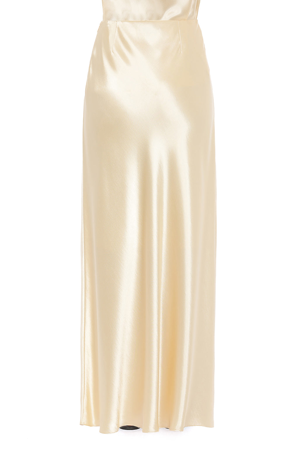 Jupe longue en satin avec fente frontale - Ivory