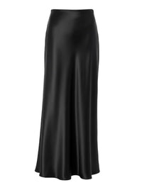 Jupe longue en satin avec fente frontale - Black