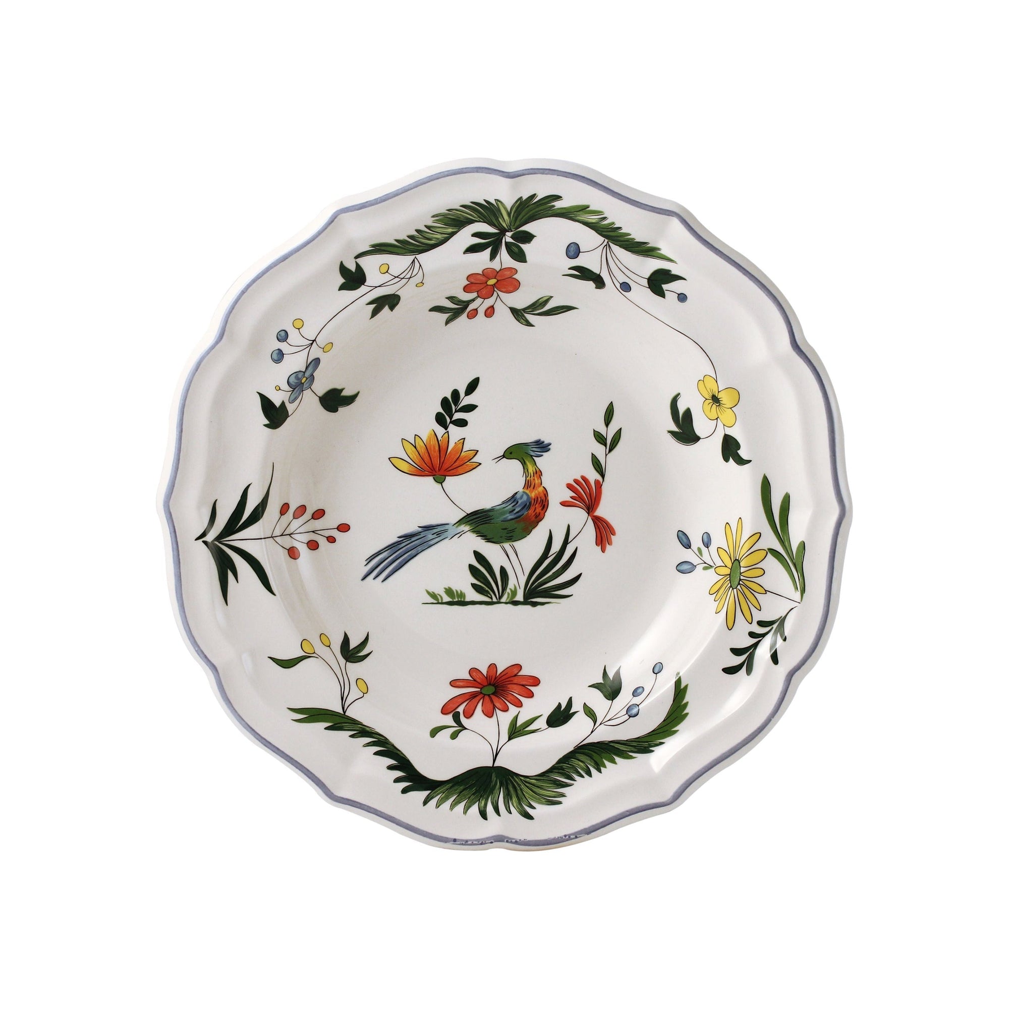 Set de 4 Assiettes creuses Oiseaux de Paradis - Vert