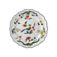Set of 4 Rooster Birds of Paradise dessert plates - Blue