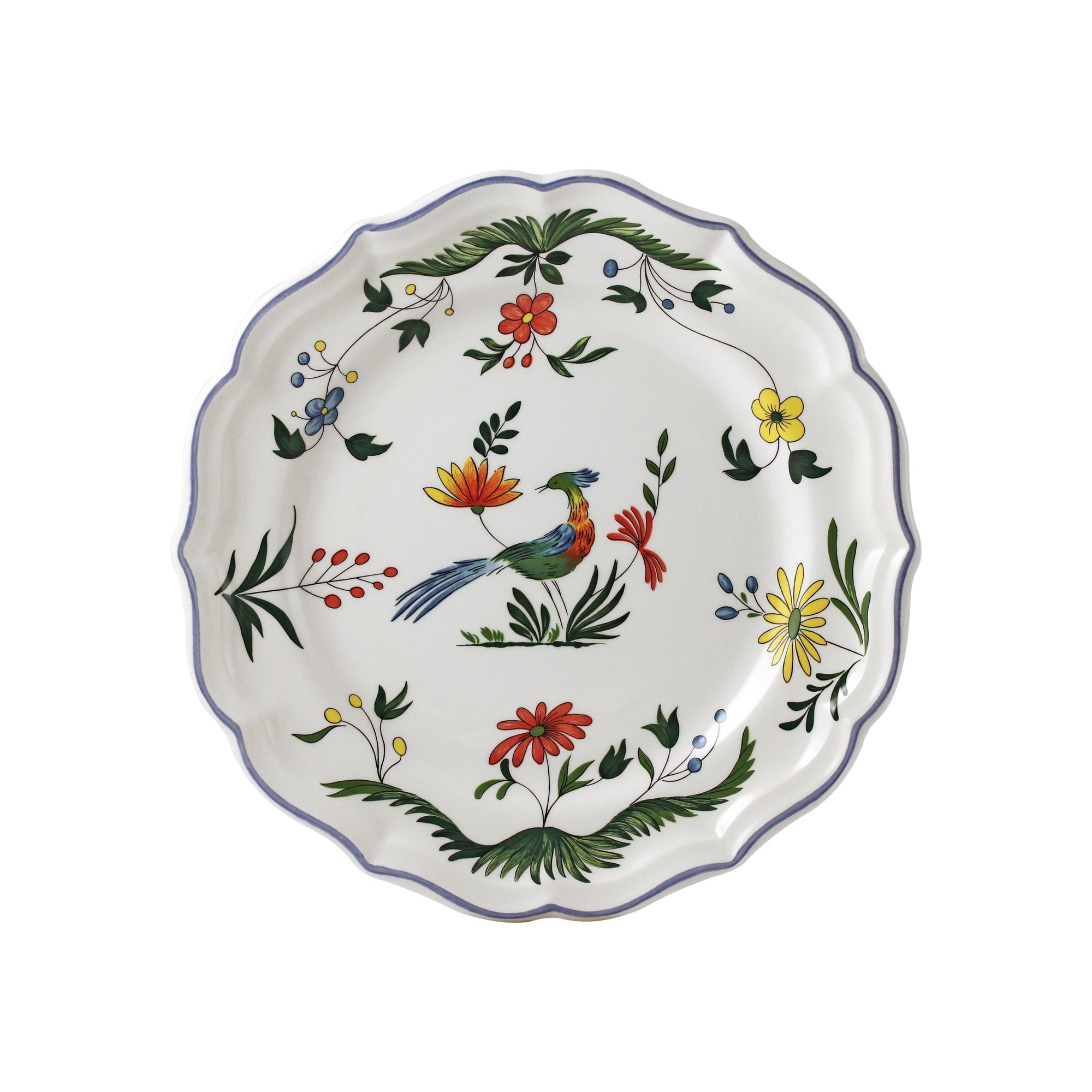 Set de 4 Assiettes à dessert Coq Oiseaux de Paradis - Bleu