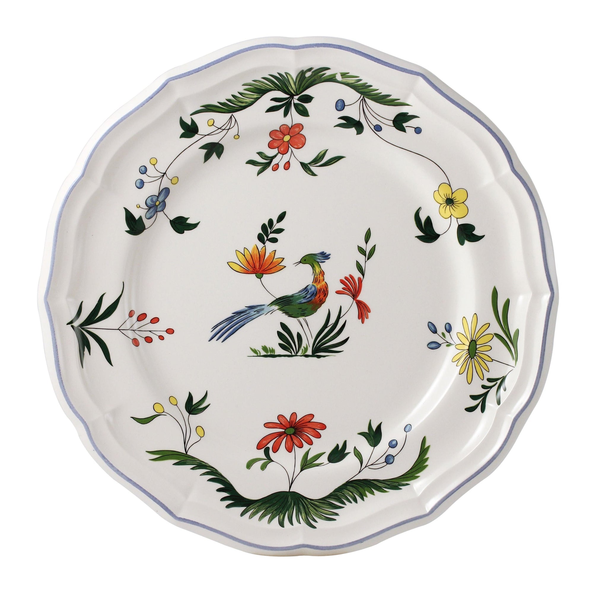 Set de 4 Assiettes plates extra Oiseaux de Paradis - Vert