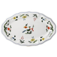 Plat ovale n°4 Oiseaux de Paradis - Vert