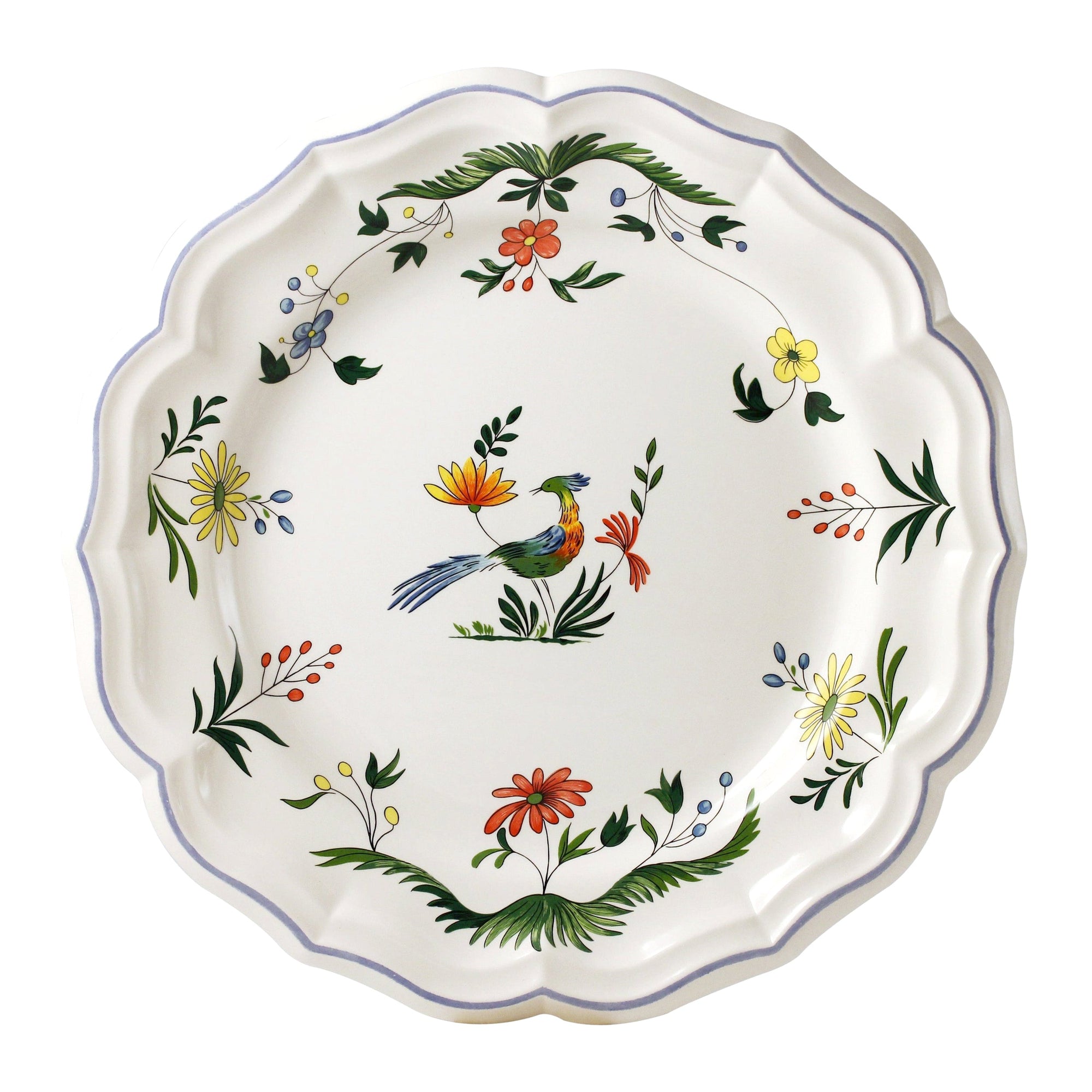Plat creux n°6 Oiseaux de Paradis - Vert