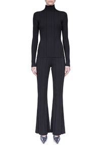 Dawn Plisse Turtleneck - Black