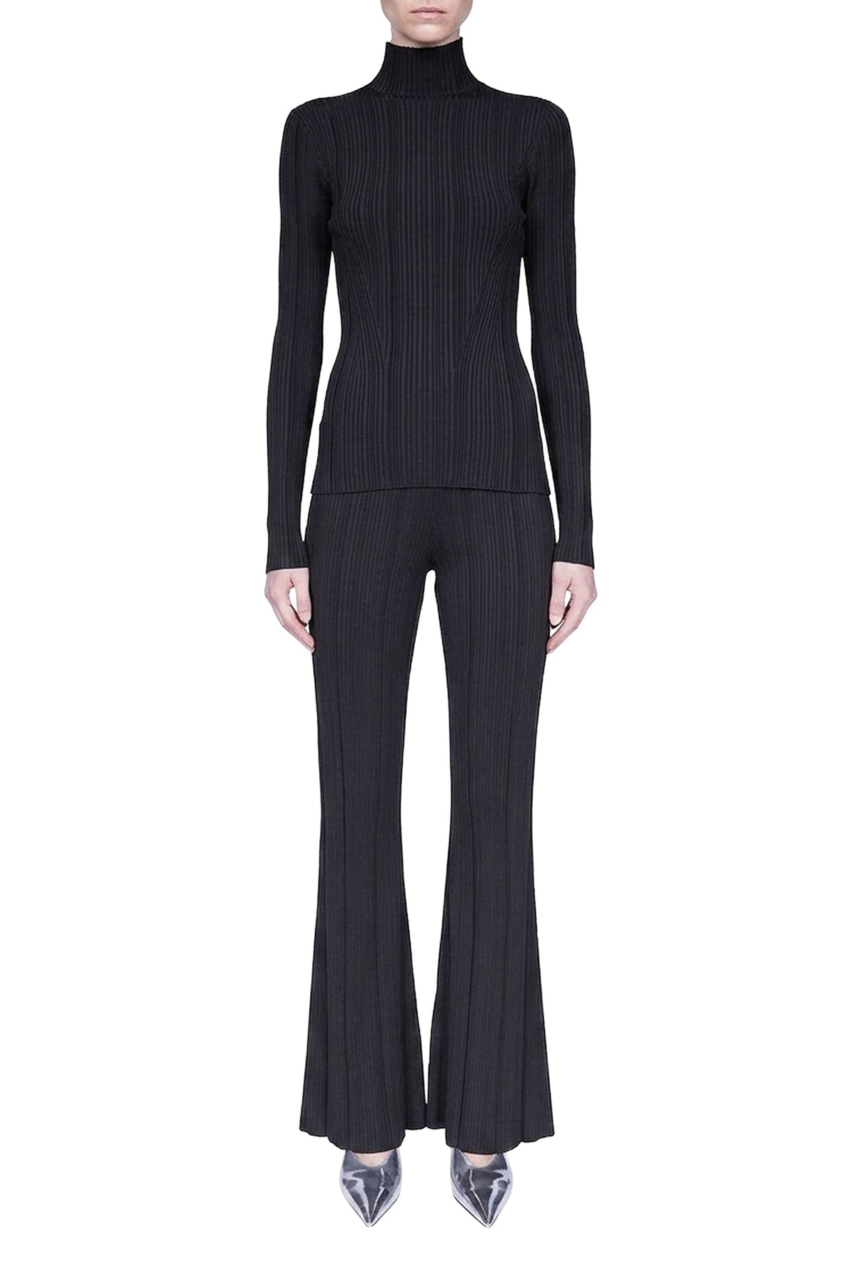 Dawn Plisse Turtleneck - Black