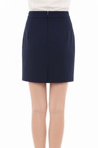 Short skirt in cotton canvas - Blue