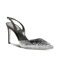Slingbacks Jackie 105 à strass en satin - Nero & Labrador