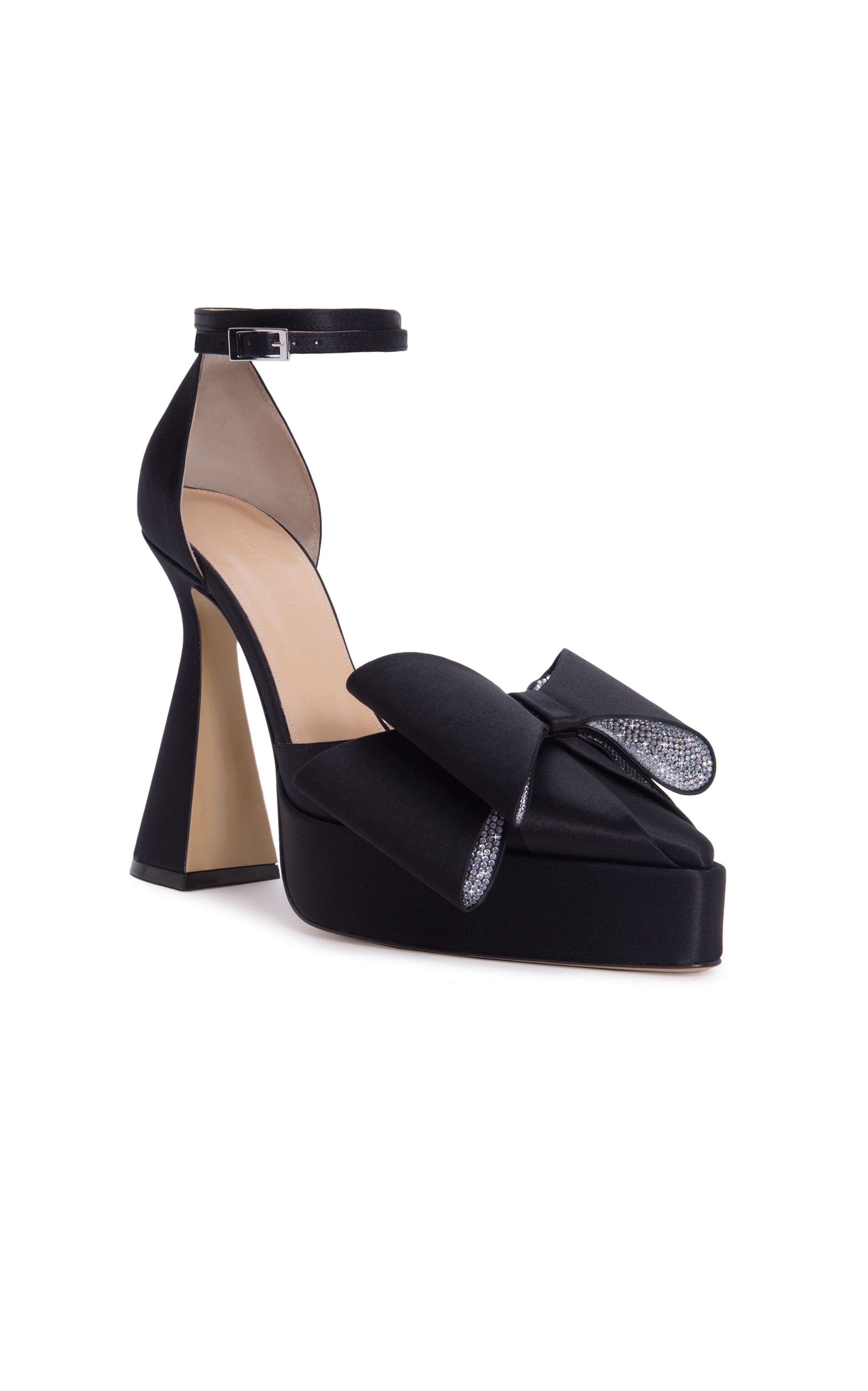 Le Cadeau 140 platform pumps in silk - Black