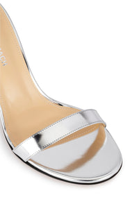 Special Heart 85 sandals in mirrored leather & rhinestones - Silver