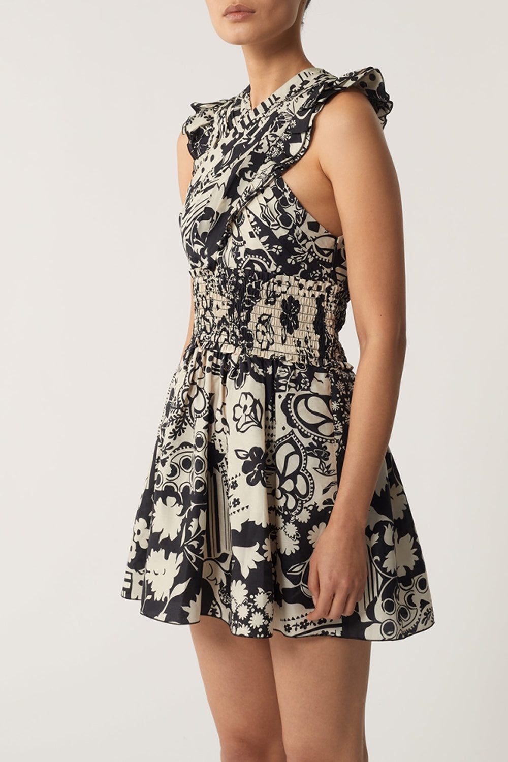 NOIR/ECRU ROBE CHAINE & TRAME QUIERO