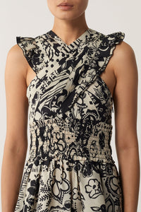 NOIR/ECRU ROBE CHAINE & TRAME QUIERO