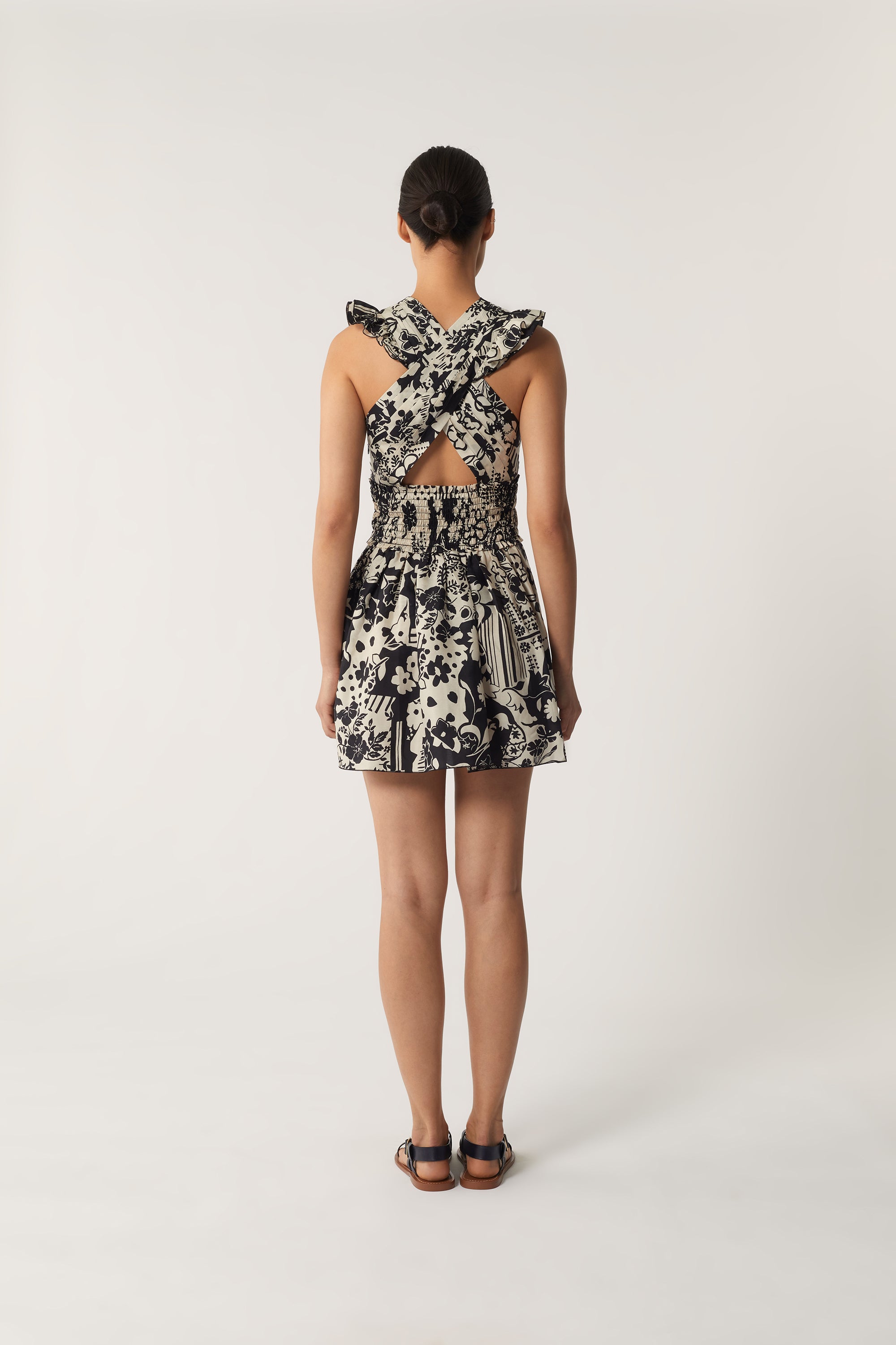 NOIR/ECRU ROBE CHAINE & TRAME QUIERO